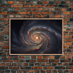 Distant Spiral Galaxy in Watercolor - Framed Canvas Space Art Print
