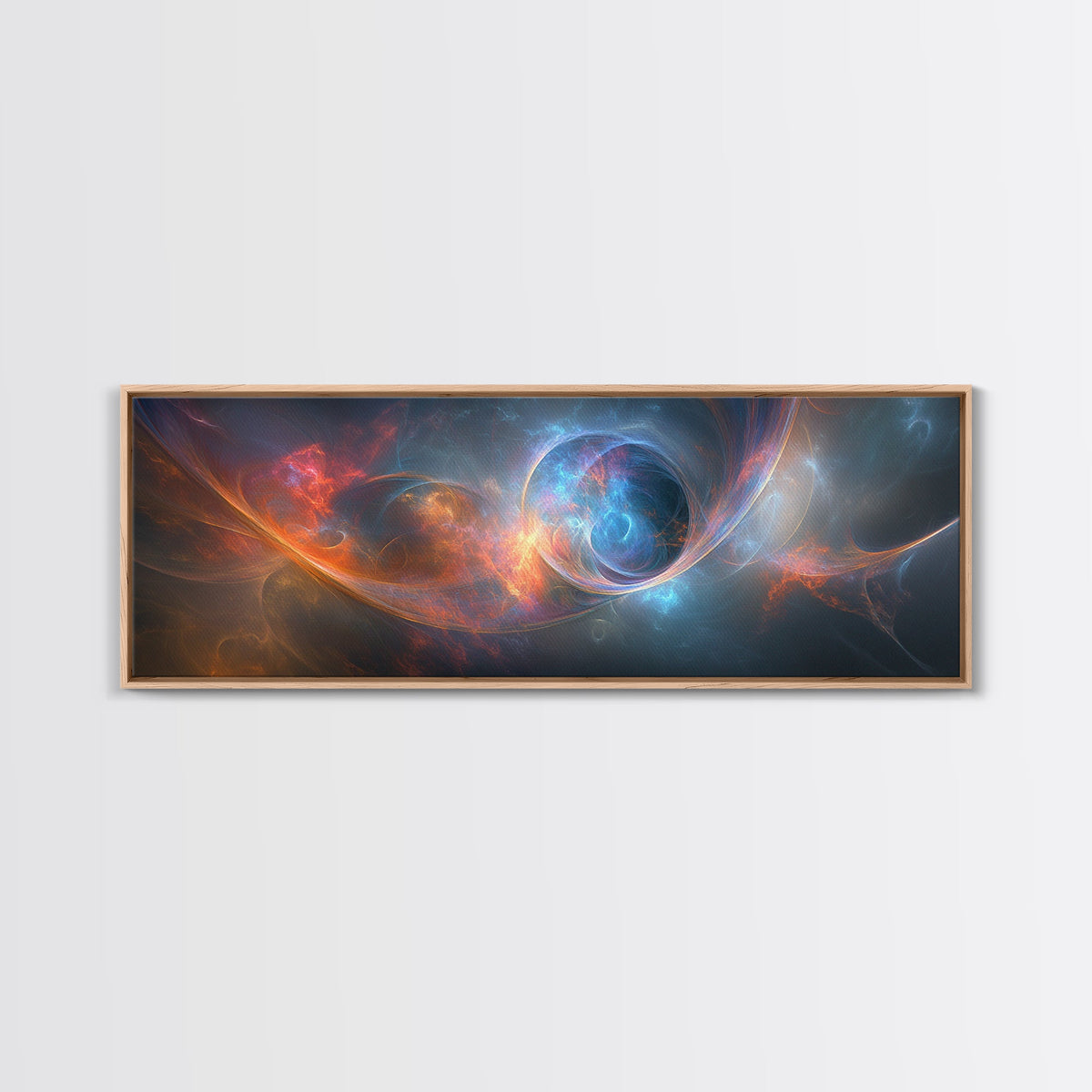 Vibrant Abstract Space Scene - Panoramic Canvas Print for the Home or Office