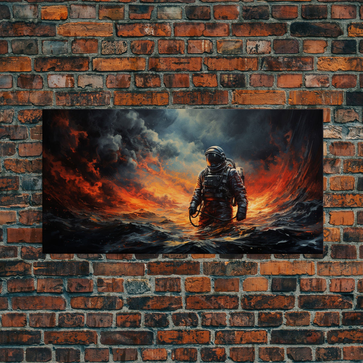 Astronaut on an Alien Planet - Sci-fi Wall Art - Frame Canvast Art