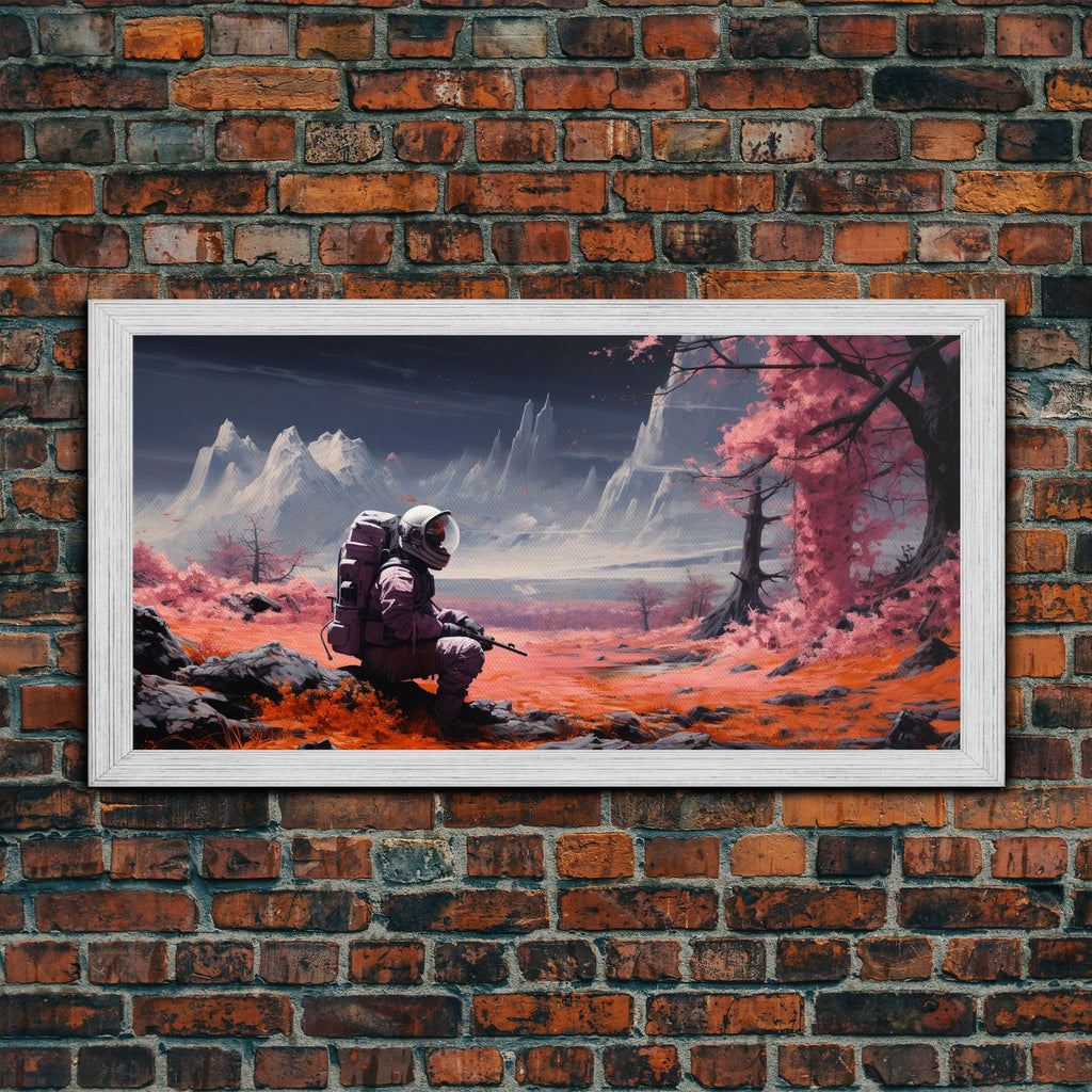 Astronaut Stranded on an Alien Planet - Sci-fi Wall Art - Frame Canvas Image
