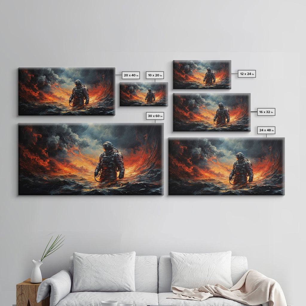 Astronaut on an Alien Planet - Sci-fi Wall Art - Frame Canvast Art