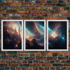 Galaxy of Stars - Canvas Print - 3 Piece Wall Art - Multiple Sizes