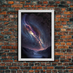 Milky Way Galaxy Over a Desert Night Sky - Framed Canvas Print
