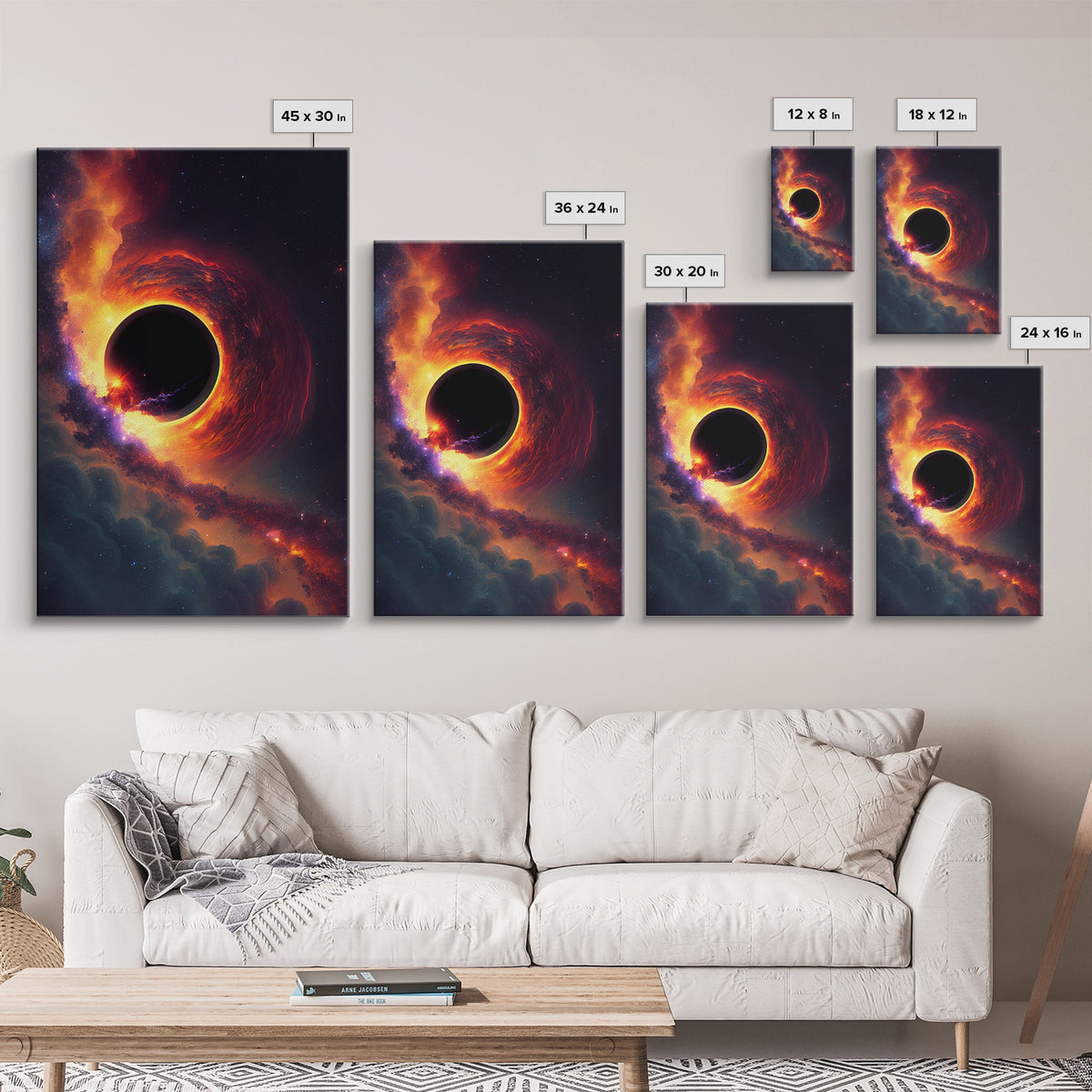 Amazing Black Hole Canvas Wall Art - Original Sci-Fi Art