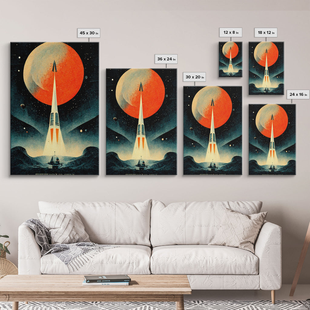 Art Deco Style Spaceship - Science Fiction Canvas Print