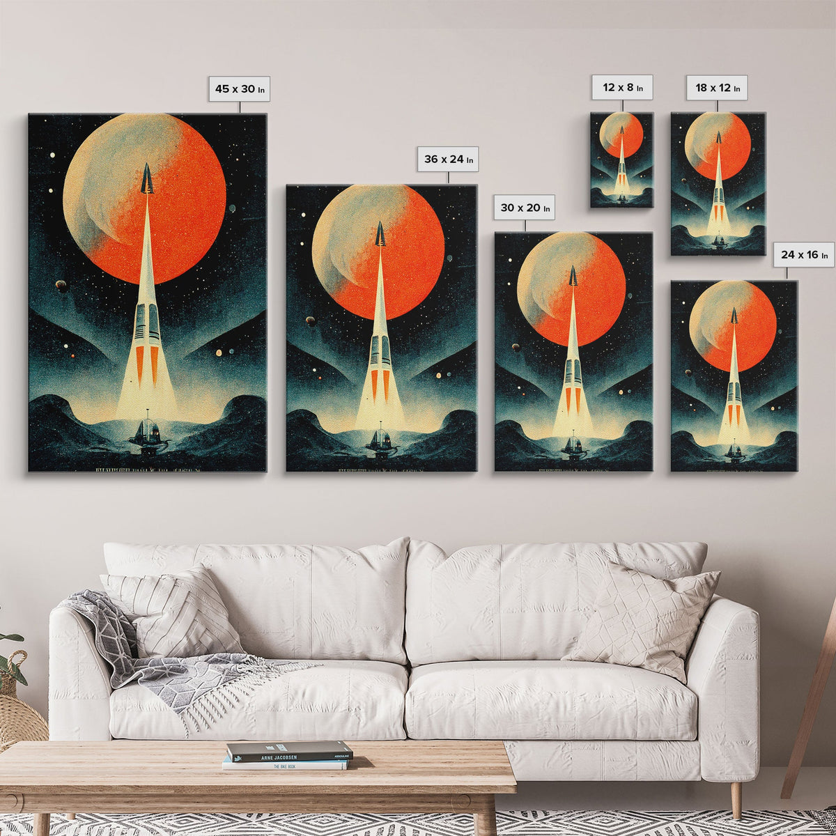 Art Deco Style Spaceship - Science Fiction Canvas Print