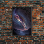 Milky Way Galaxy Over a Desert Night Sky - Framed Canvas Print