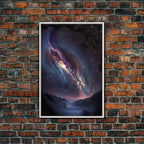 Milky Way Galaxy Over a Desert Night Sky - Framed Canvas Print