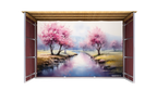 Blossoms River Watercolor Sukkah Mural