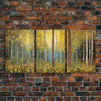 Forest Wall Art - Trees Art Print - Wildflowers - 3 Piece Wall Art in Multiple Sizes