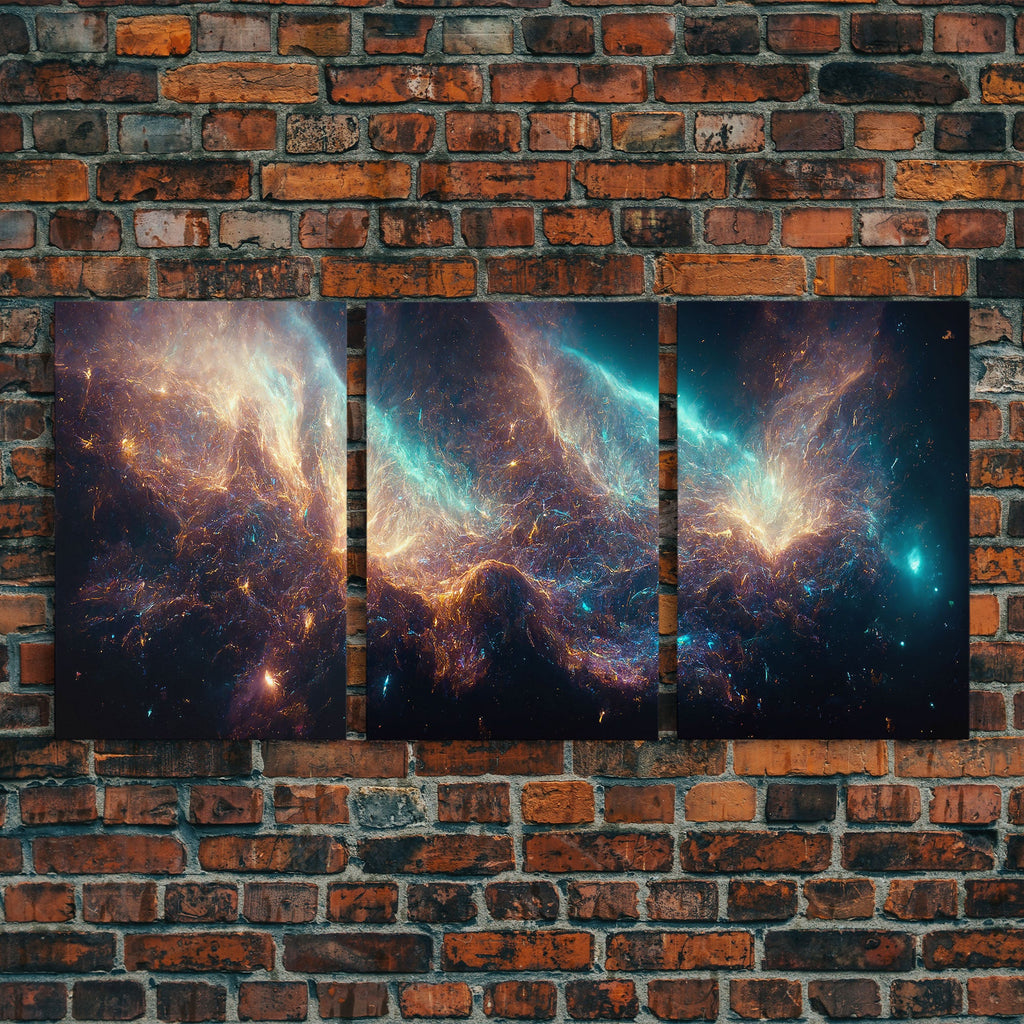 Galaxy of Stars - Canvas Print - 3 Piece Wall Art - Multiple Sizes