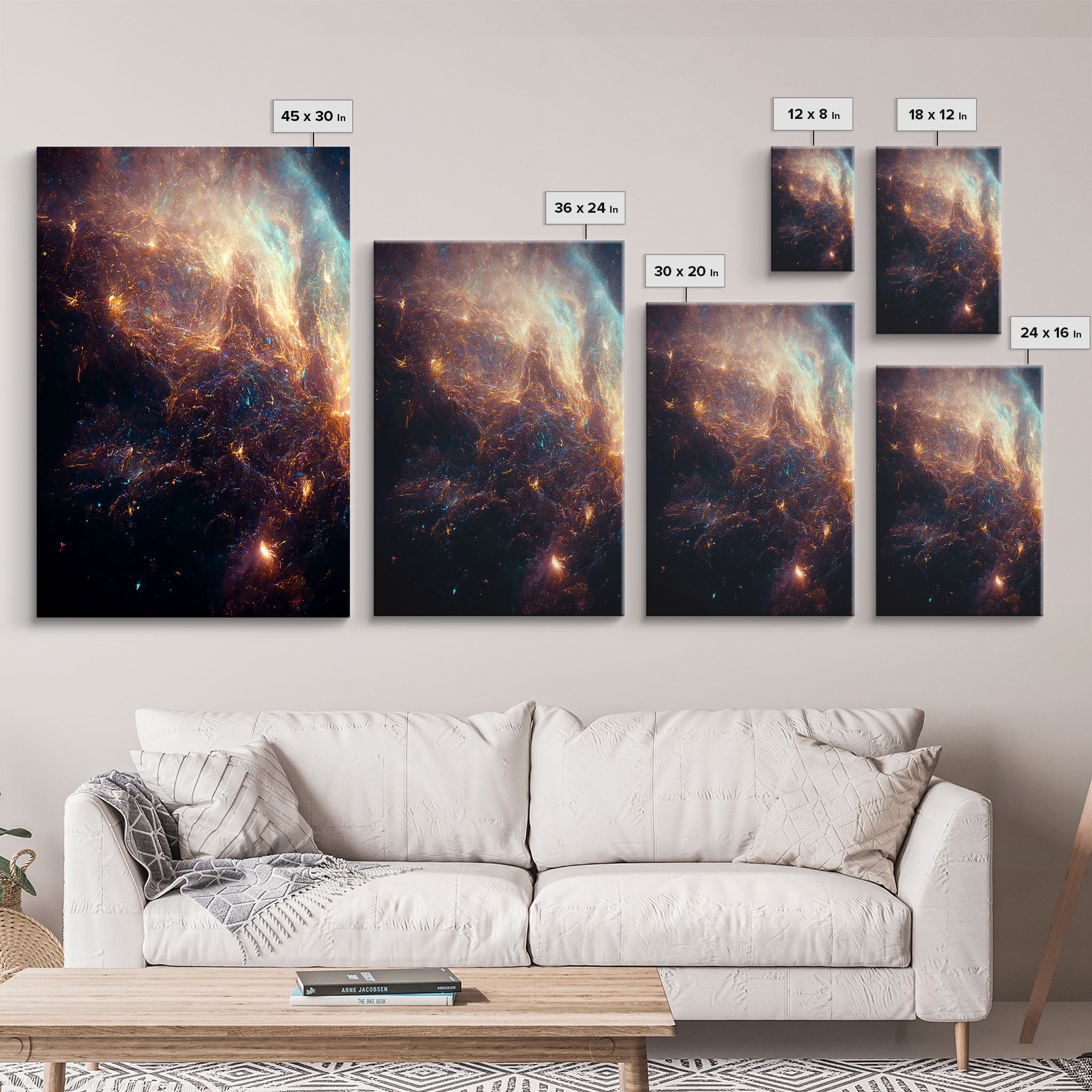 Galaxy of Stars - Canvas Print - 3 Piece Wall Art - Multiple Sizes