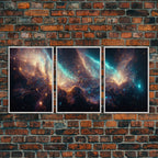 Galaxy of Stars - Canvas Print - 3 Piece Wall Art - Multiple Sizes