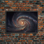 Distant Spiral Galaxy in Watercolor - Framed Canvas Space Art Print
