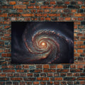 Distant Spiral Galaxy in Watercolor - Framed Canvas Space Art Print
