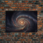 Distant Spiral Galaxy in Watercolor - Framed Canvas Space Art Print