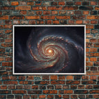 Distant Spiral Galaxy in Watercolor - Framed Canvas Space Art Print