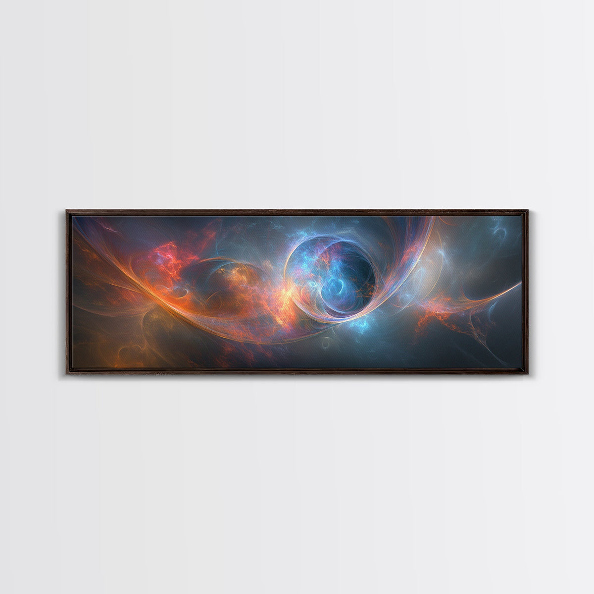 Vibrant Abstract Space Scene - Panoramic Canvas Print for the Home or Office
