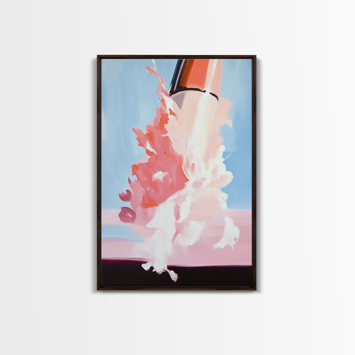 Cosmic Blast Sci-Fi Painting - Framed Canvas Print, Futuristic Wall Art, Modern Home Decor, Space Exploration Artwork