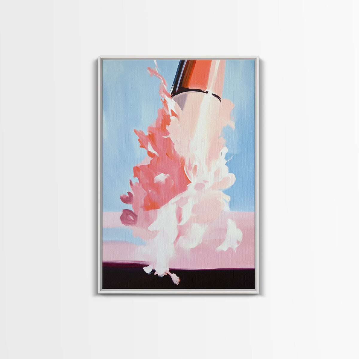 Cosmic Blast Sci-Fi Painting - Framed Canvas Print, Futuristic Wall Art, Modern Home Decor, Space Exploration Artwork
