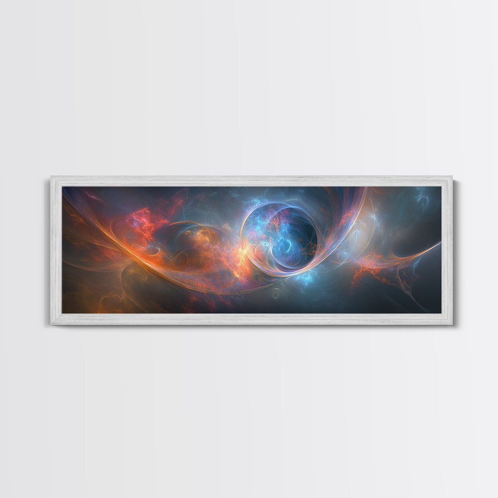 Vibrant Abstract Space Scene - Panoramic Canvas Print for the Home or Office