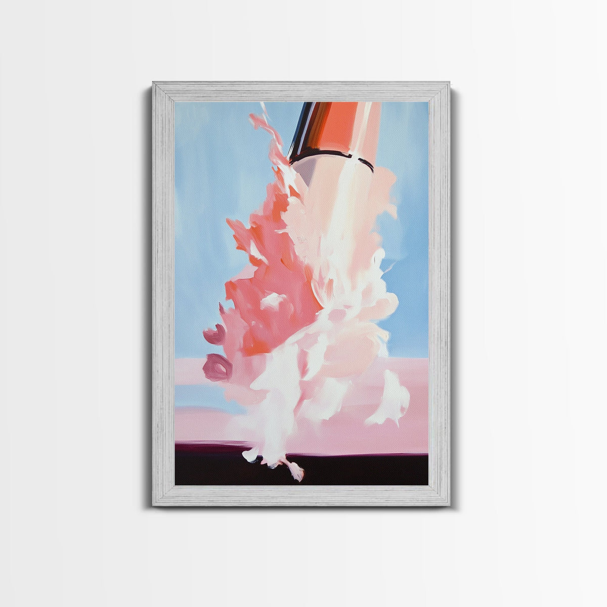 Cosmic Blast Sci-Fi Painting - Framed Canvas Print, Futuristic Wall Art, Modern Home Decor, Space Exploration Artwork