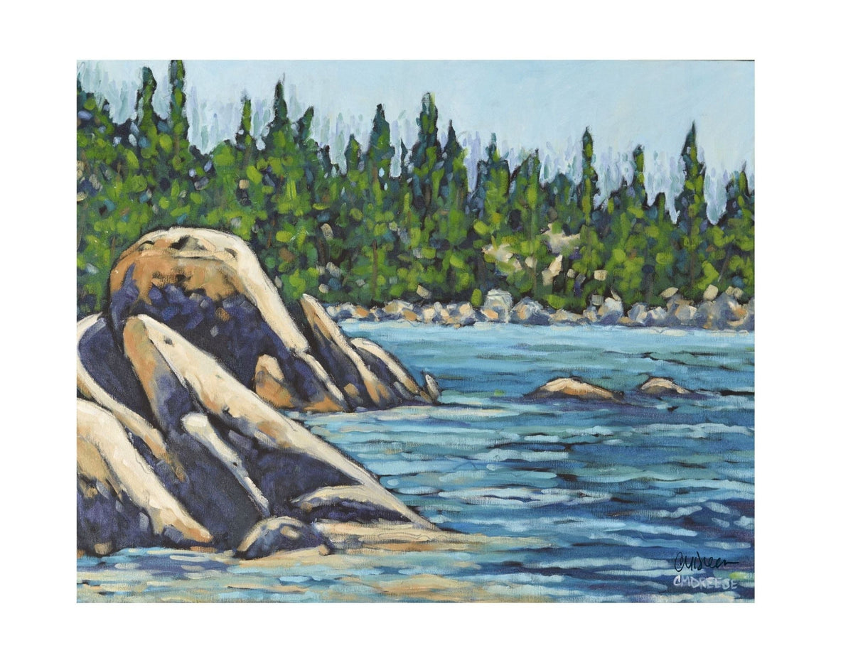 "Time Slows Where Stone Meets Water" Lake Print on Paper - Wall Art Home Decor