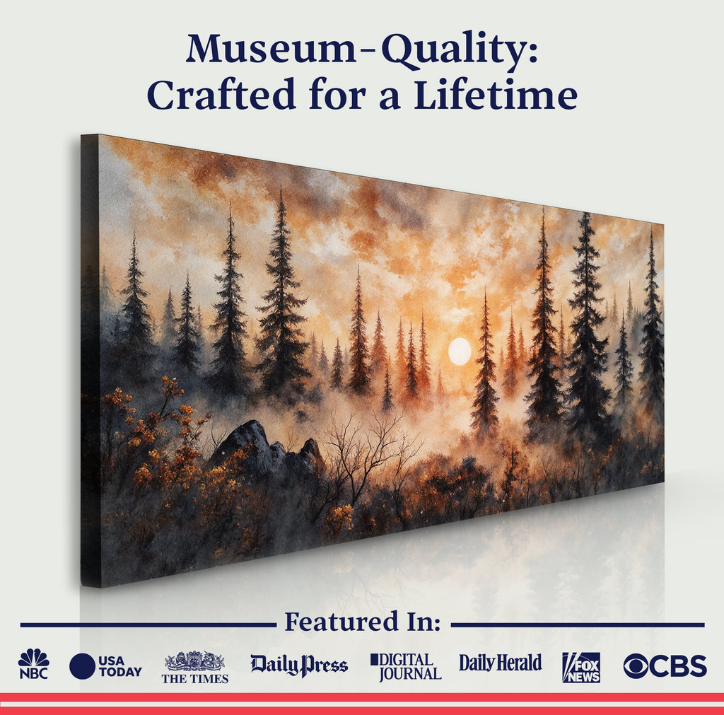 Rustic Forest Sunset Wall Art