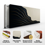 Black and Gold Minimalist Abstract Wall Art