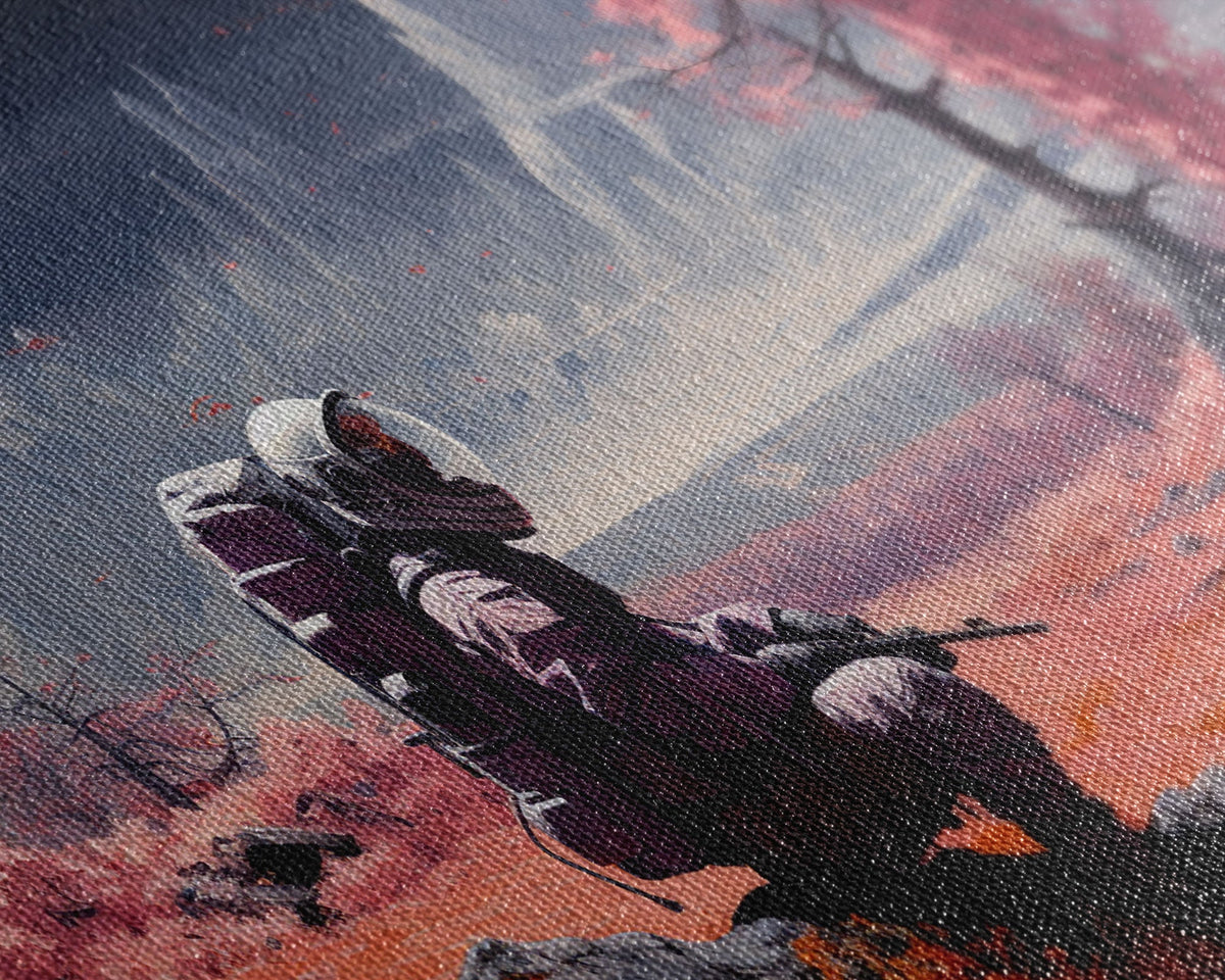 Astronaut Stranded on an Alien Planet - Sci-fi Wall Art - Frame Canvas Image