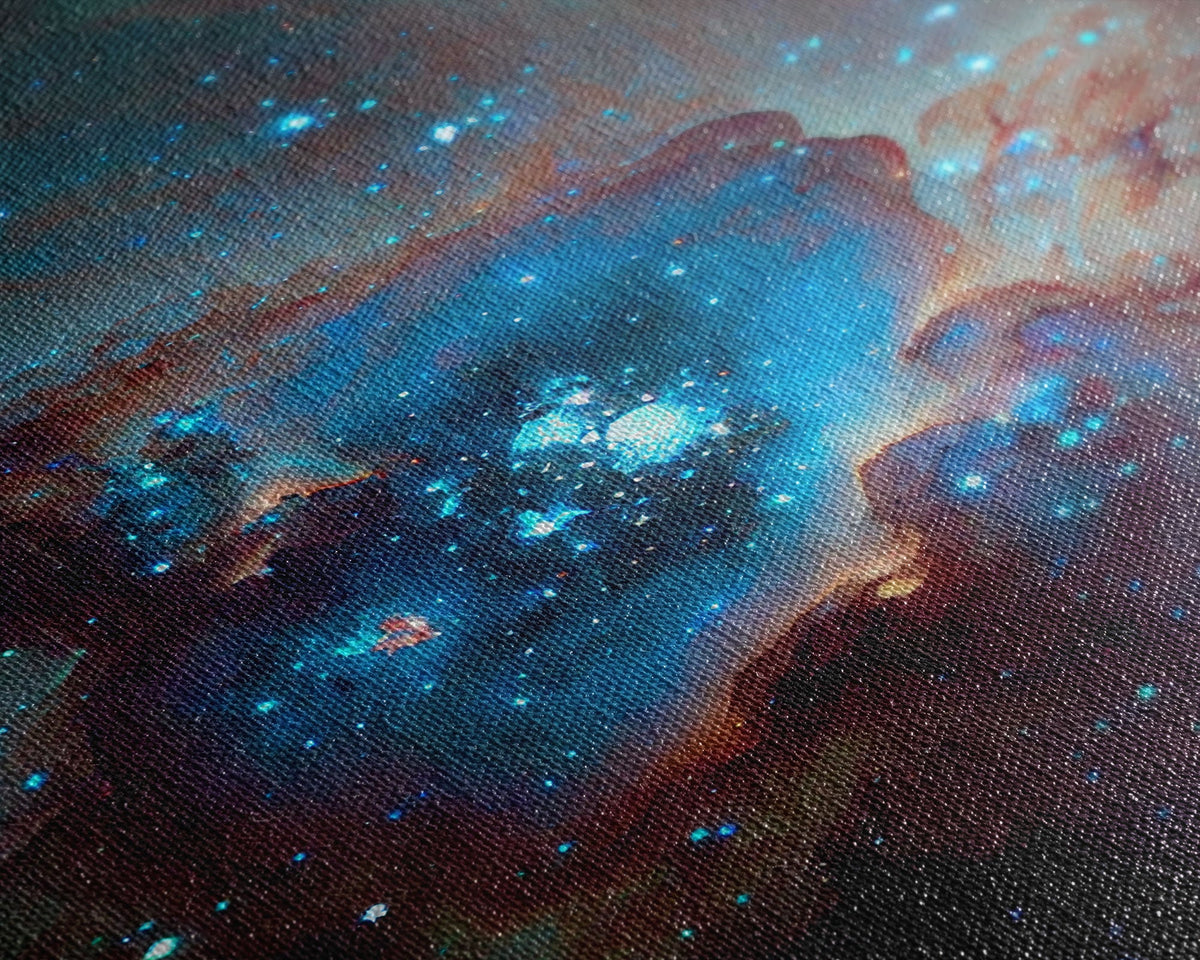 The Stars Glow At Night - Watercolor Space Painting - Framed Canvas Print