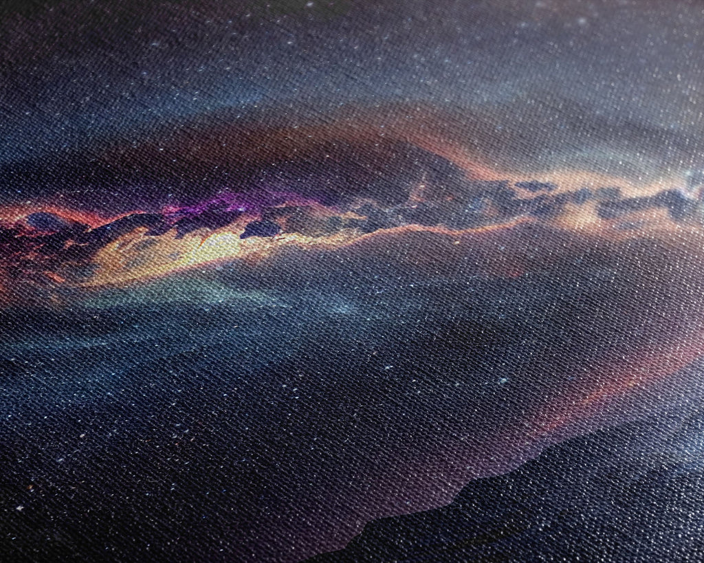 Milky Way Galaxy Over a Desert Night Sky - Framed Canvas Print