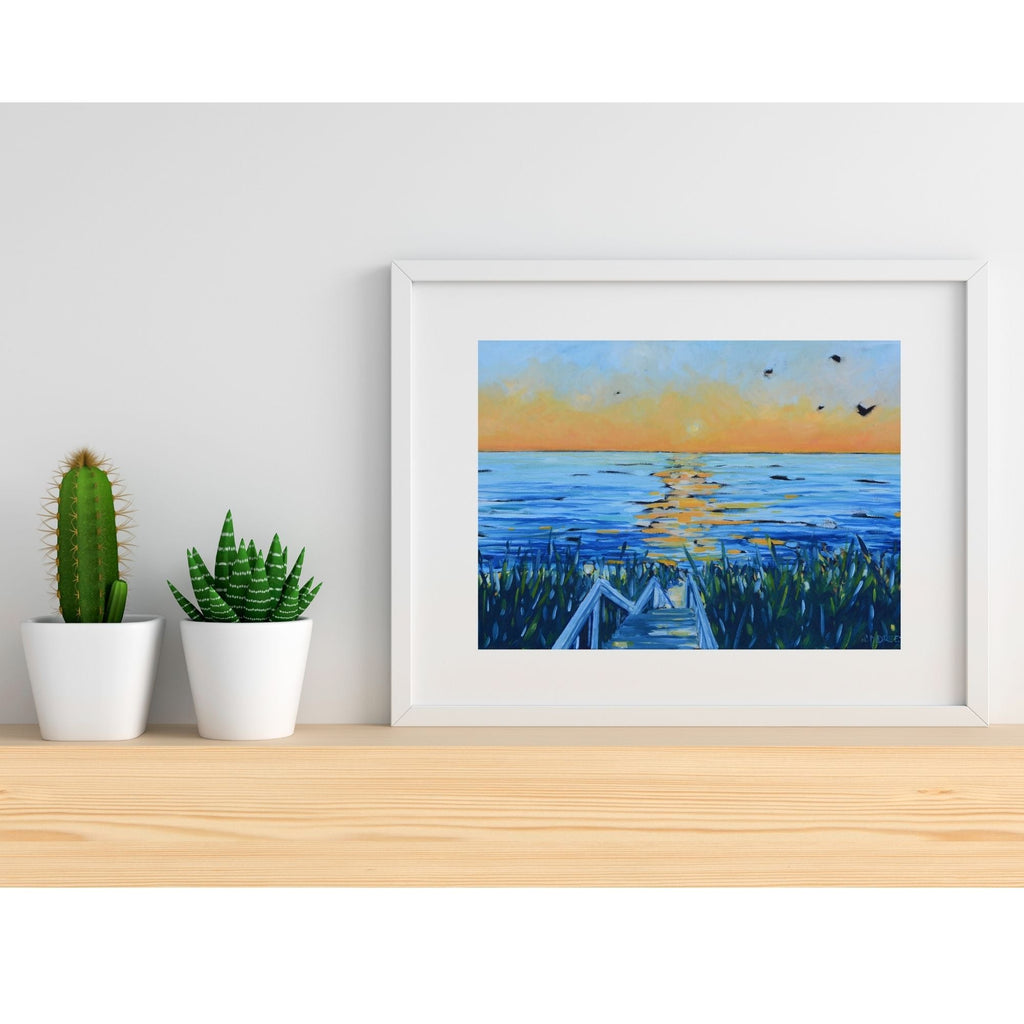 "Life is Short and The World Is Wide" Beach Sunset Print on Paper- Wall Art Home Decor