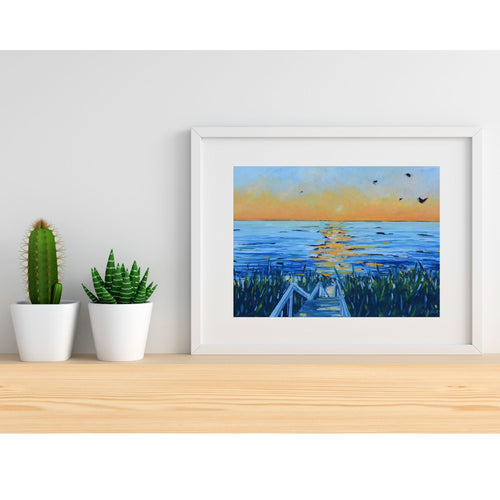 "Life is Short and The World Is Wide" Beach Sunset Print on Paper- Wall Art Home Decor