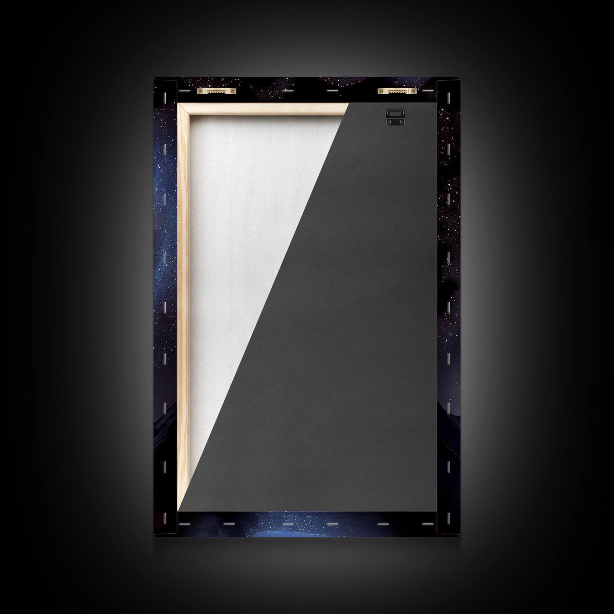 Milky Way Galaxy Over a Desert Night Sky - Framed Canvas Print