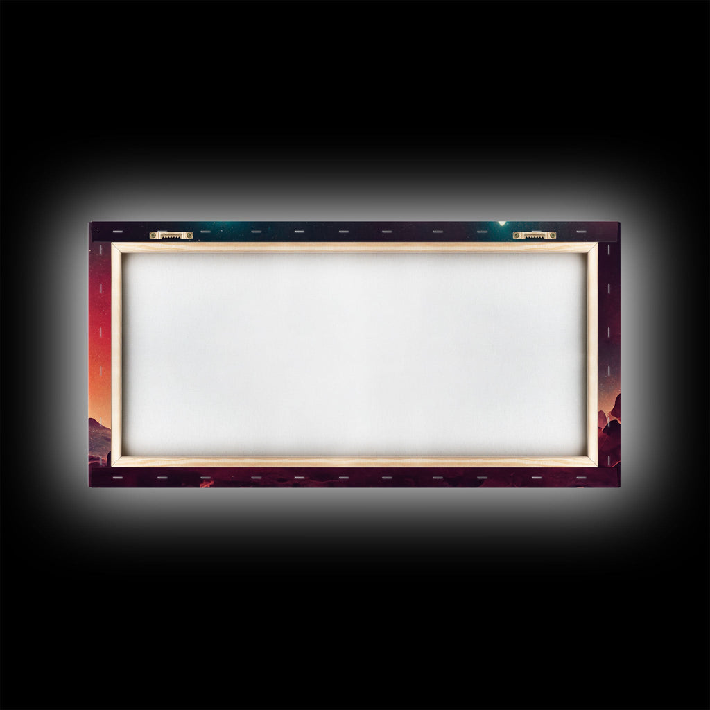 Art Deco Style Space Canvas Print with Space Ship