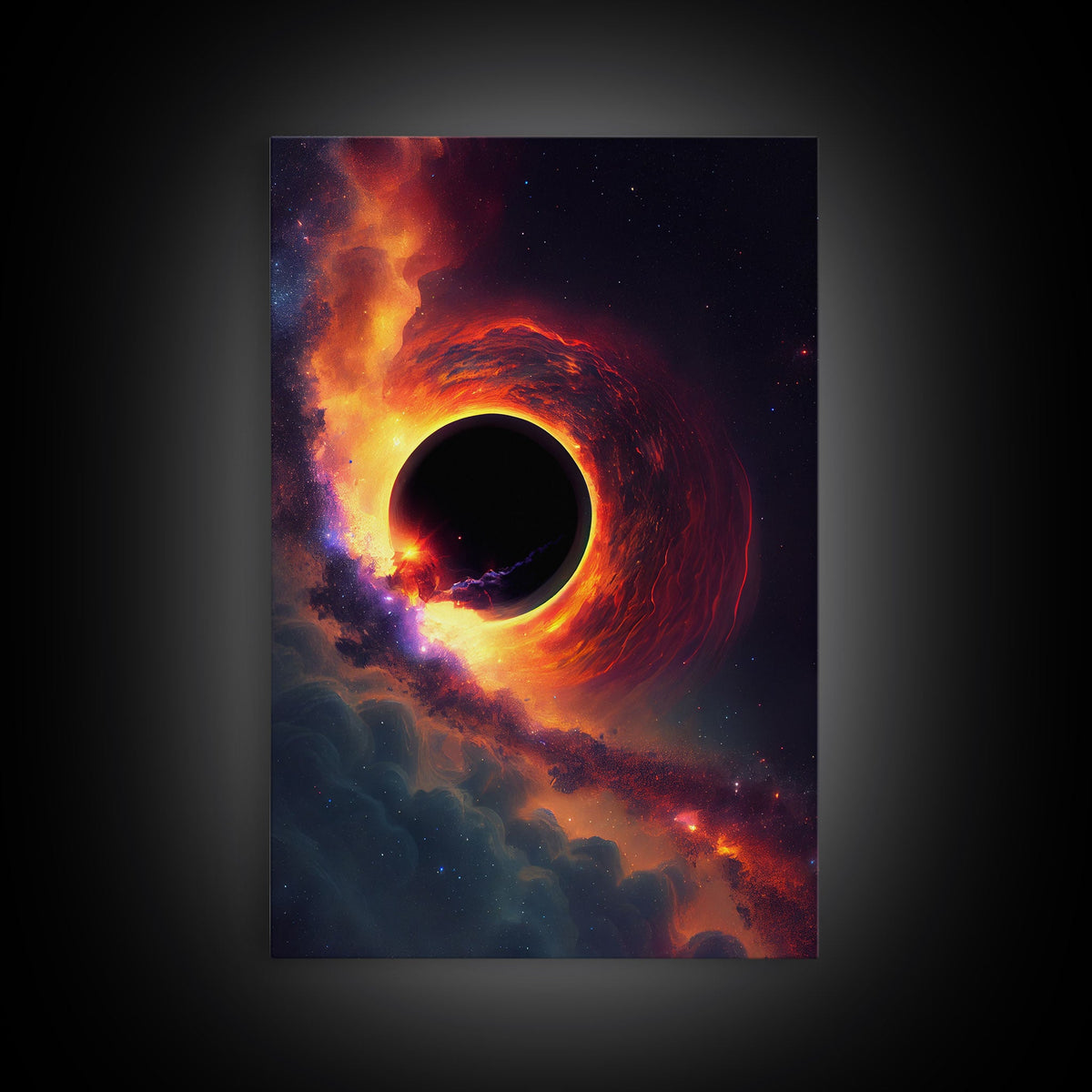 Amazing Black Hole Canvas Wall Art - Original Sci-Fi Art