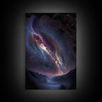 Milky Way Galaxy Over a Desert Night Sky - Framed Canvas Print
