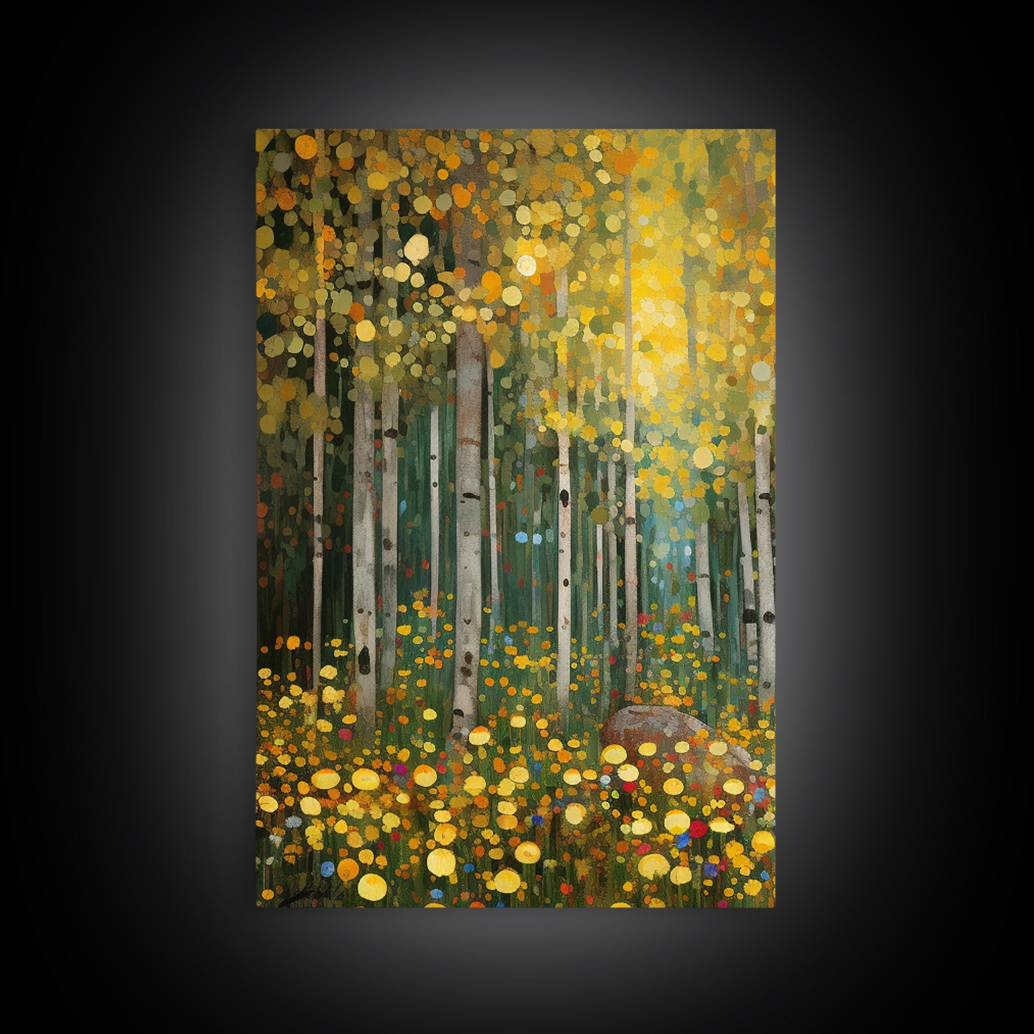 Forest Wall Art - Trees Art Print - Wildflowers - 3 Piece Wall Art in Multiple Sizes