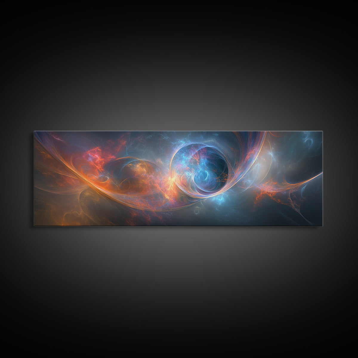 Vibrant Abstract Space Scene - Panoramic Canvas Print for the Home or Office