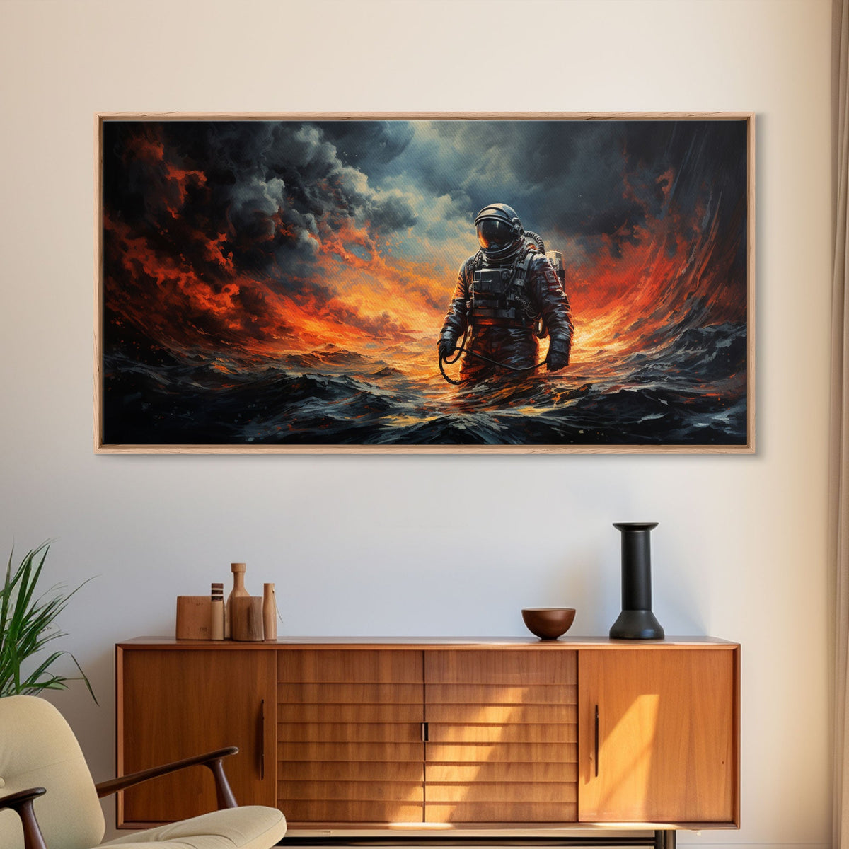 Astronaut on an Alien Planet - Sci-fi Wall Art - Frame Canvast Art