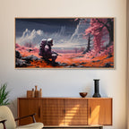 Astronaut Stranded on an Alien Planet - Sci-fi Wall Art - Frame Canvas Image