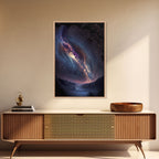 Milky Way Galaxy Over a Desert Night Sky - Framed Canvas Print