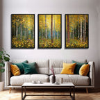 Forest Wall Art - Trees Art Print - Wildflowers - 3 Piece Wall Art in Multiple Sizes