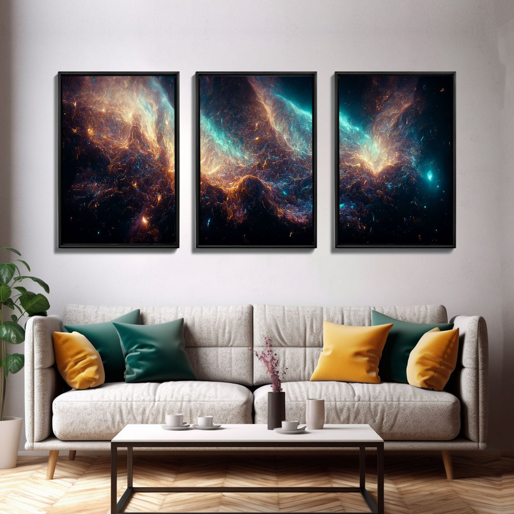 Galaxy of Stars - Canvas Print - 3 Piece Wall Art - Multiple Sizes