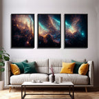 Galaxy of Stars - Canvas Print - 3 Piece Wall Art - Multiple Sizes