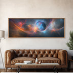 Vibrant Abstract Space Scene - Panoramic Canvas Print for the Home or Office