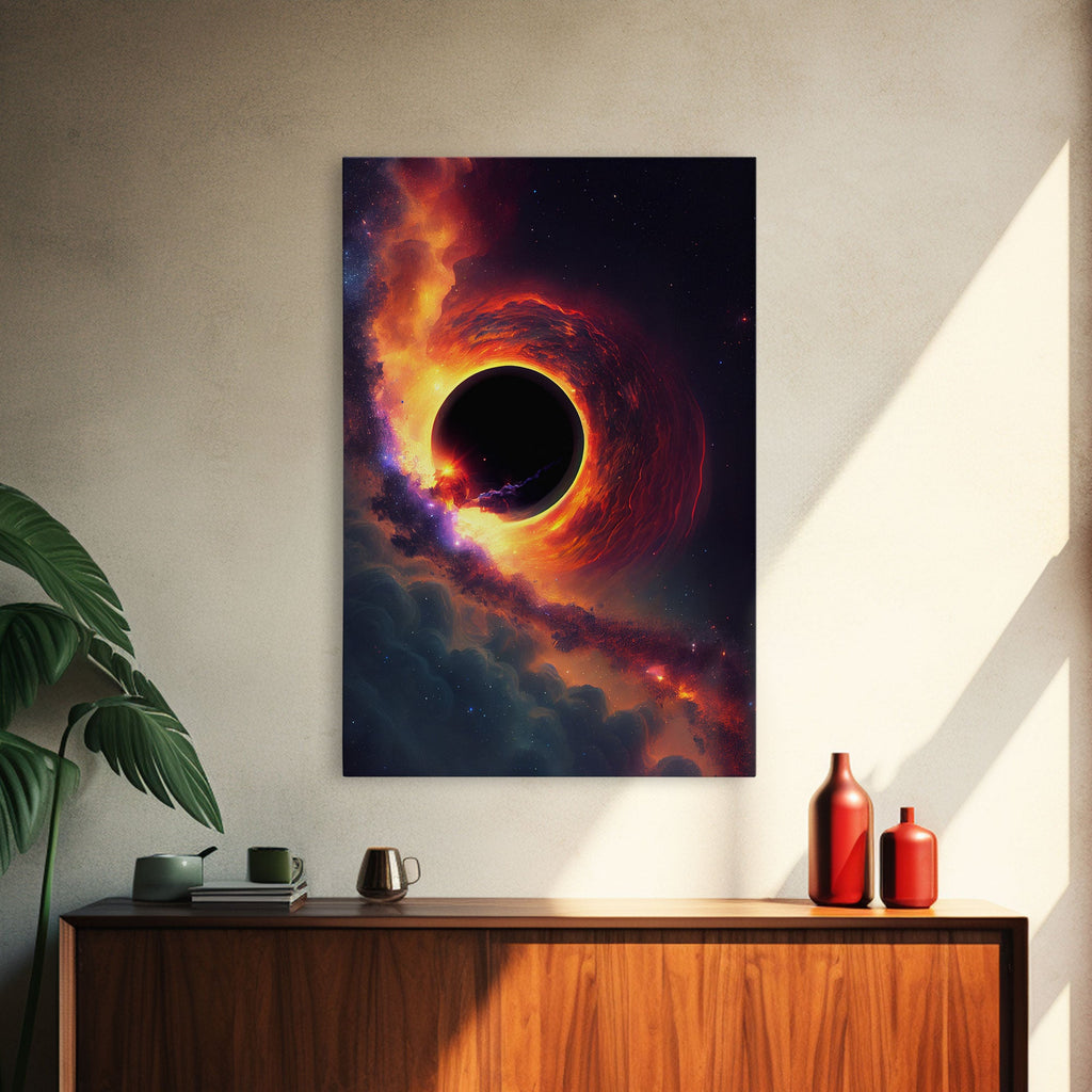 Amazing Black Hole Canvas Wall Art - Original Sci-Fi Art