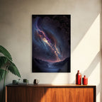 Milky Way Galaxy Over a Desert Night Sky - Framed Canvas Print