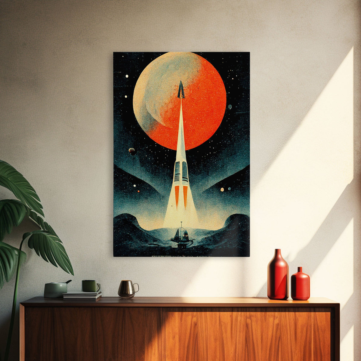 Art Deco Style Spaceship - Science Fiction Canvas Print
